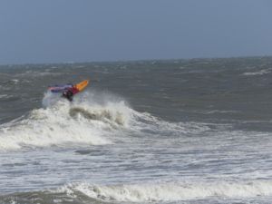 Surfing at Cape Hatteras Lighthouse, USA on June 15th 2016