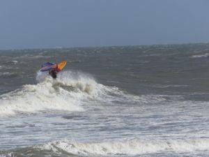 Surfing at Cape Hatteras Lighthouse, USA on June 15th 2016