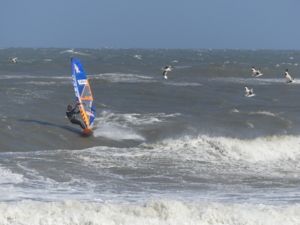 Surfing at Cape Hatteras Lighthouse, USA on April 13th 2016