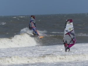 Surfing at Cape Hatteras Lighthouse, USA on April 13th 2016