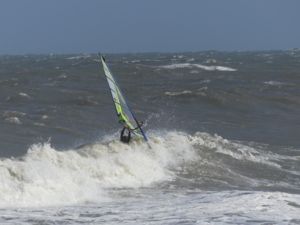 Surfing at Cape Hatteras Lighthouse, USA on April 13th 2016