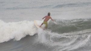 Surfing at Punta Mango, El Salvador on April 17th 2014