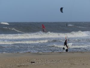 Surfing at Cape Hatteras Lighthouse, USA on April 13th 2016