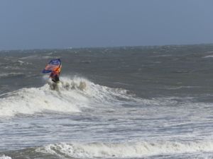 Surfing at Cape Hatteras Lighthouse, USA on June 15th 2016