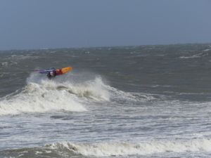 Surfing at Cape Hatteras Lighthouse, USA on June 15th 2016