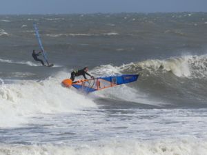 Surfing at Cape Hatteras Lighthouse, USA on April 13th 2016