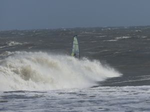 Surfing at Cape Hatteras Lighthouse, USA on June 15th 2016