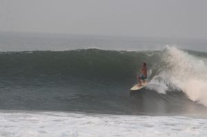 Surfing at Punta Mango, El Salvador on April 17th 2014