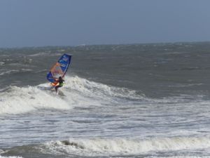 Surfing at Cape Hatteras Lighthouse, USA on April 13th 2016