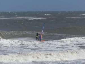 Surfing at Cape Hatteras Lighthouse, USA on April 13th 2016