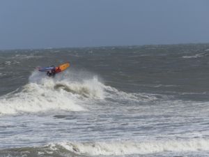 Surfing at Cape Hatteras Lighthouse, USA on June 15th 2016