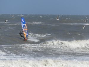 Surfing at Cape Hatteras Lighthouse, USA on April 13th 2016