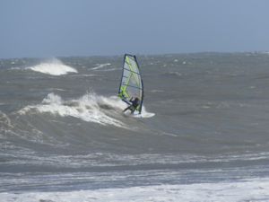 Surfing at Cape Hatteras Lighthouse, USA on June 15th 2016