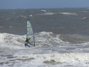 Surfing at Cape Hatteras Lighthouse, USA on April 13th 2016