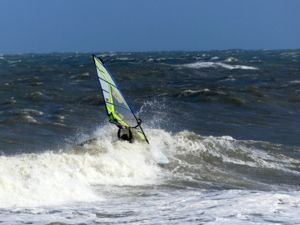 Surfing at Cape Hatteras Lighthouse, USA on April 13th 2016