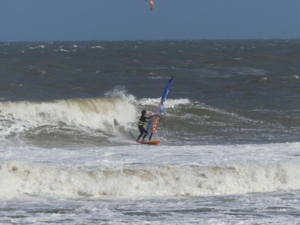 Surfing at Cape Hatteras Lighthouse, USA on April 13th 2016