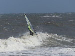 Surfing at Cape Hatteras Lighthouse, USA on April 13th 2016