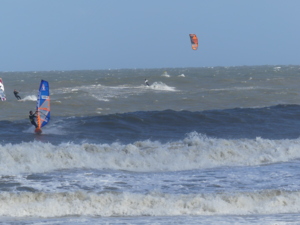 Surfing at Cape Hatteras Lighthouse, USA on April 13th 2016