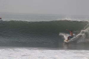 Surfing at Punta Mango, El Salvador on April 17th 2014