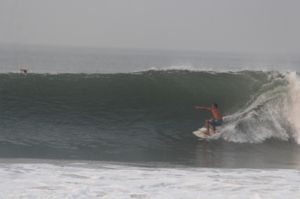 Surfing at Punta Mango, El Salvador on April 17th 2014