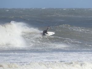 Surfing at Cape Hatteras Lighthouse, USA on April 13th 2016