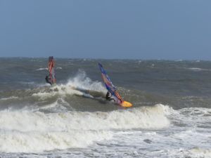 Surfing at Cape Hatteras Lighthouse, USA on April 13th 2016