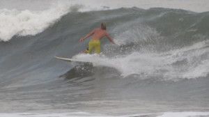 Surfing at Punta Mango, El Salvador on April 17th 2014