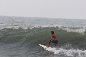 Surfing at El Sunzal, El Salvador on March 27th 2016