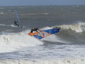 Surfing at Cape Hatteras Lighthouse, USA on April 13th 2016