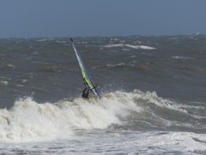 Surfing at Cape Hatteras Lighthouse, USA on April 13th 2016