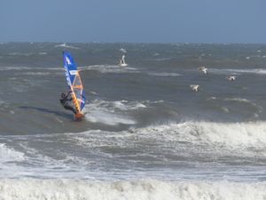 Surfing at Cape Hatteras Lighthouse, USA on April 13th 2016