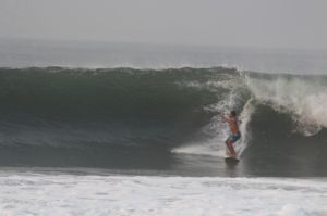 Surfing at Punta Mango, El Salvador on April 17th 2014