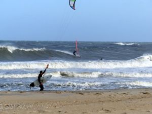 Surfing at Cape Hatteras Lighthouse, USA on April 13th 2016