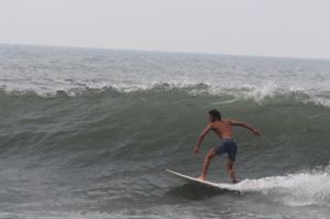 Surfing at El Sunzal, El Salvador on March 27th 2016