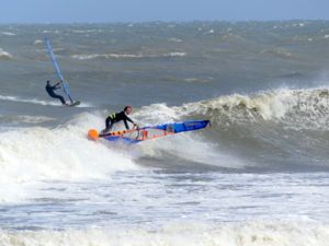 Surfing at Cape Hatteras Lighthouse, USA on April 13th 2016