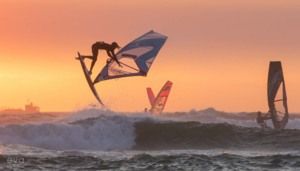 Surfing at Tableview, South Africa on February 6th 2017