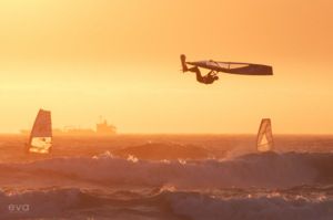 Surfing at Tableview, South Africa on February 6th 2017