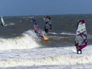 Surfing at Cape Hatteras Lighthouse, USA on April 13th 2016