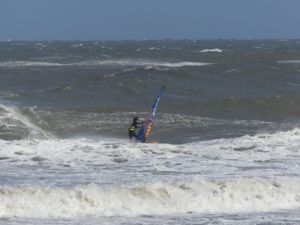 Surfing at Cape Hatteras Lighthouse, USA on April 13th 2016