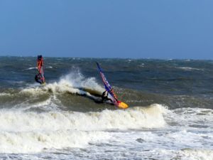 Surfing at Cape Hatteras Lighthouse, USA on April 13th 2016