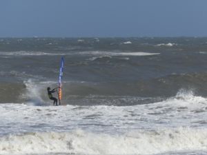 Surfing at Cape Hatteras Lighthouse, USA on April 13th 2016