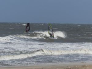 Surfing at Cape Hatteras Lighthouse, USA on April 13th 2016