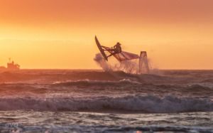 Surfing at Tableview, South Africa on February 6th 2017