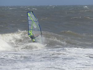 Surfing at Cape Hatteras Lighthouse, USA on April 13th 2016